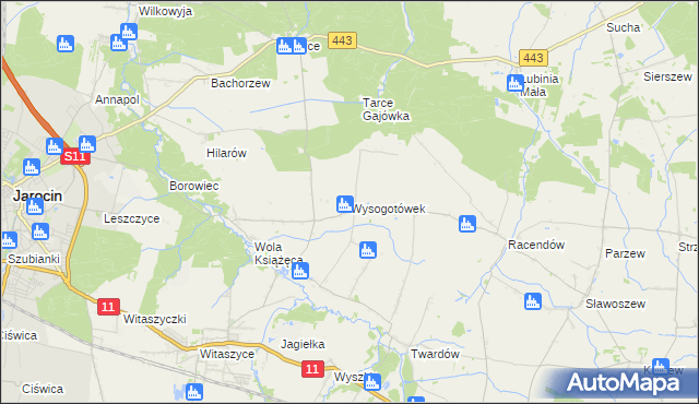 mapa Wysogotówek, Wysogotówek na mapie Targeo