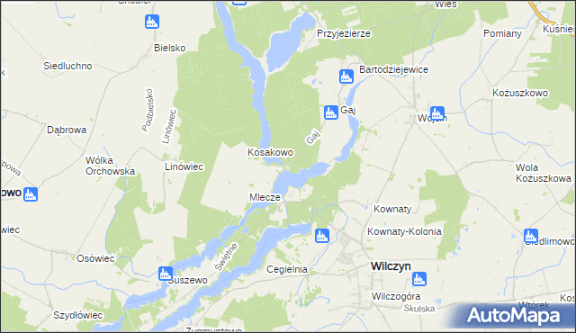 mapa Wysoki Most gmina Jeziora Wielkie, Wysoki Most gmina Jeziora Wielkie na mapie Targeo