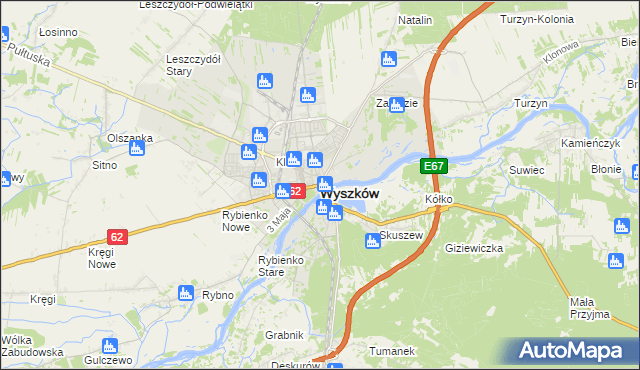 mapa Wyszków, Wyszków na mapie Targeo
