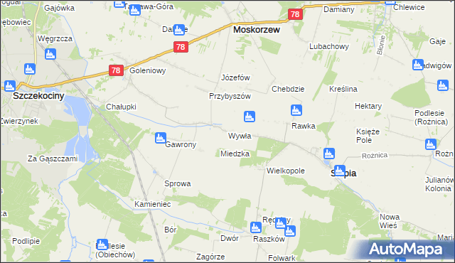 mapa Wywła, Wywła na mapie Targeo