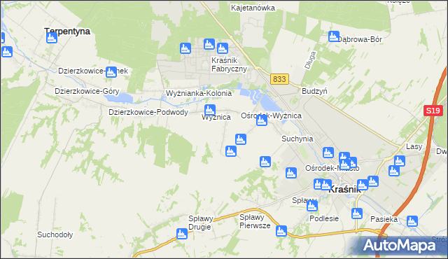 mapa Wyżnica-Kolonia, Wyżnica-Kolonia na mapie Targeo