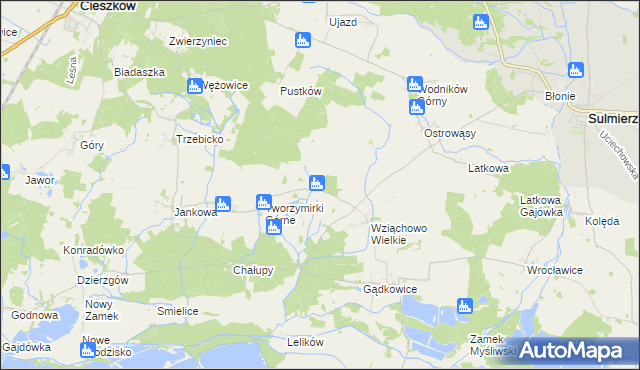 mapa Wziąchowo Małe, Wziąchowo Małe na mapie Targeo