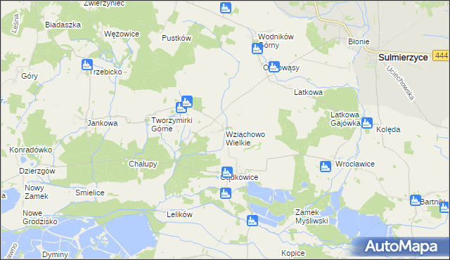 mapa Wziąchowo Wielkie, Wziąchowo Wielkie na mapie Targeo