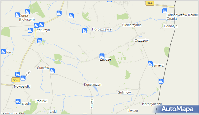 mapa Żabcze, Żabcze na mapie Targeo