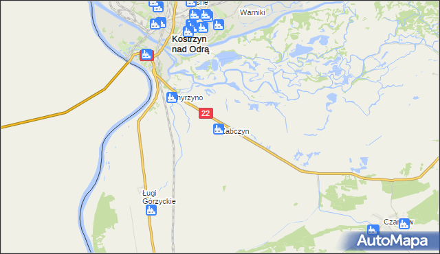 mapa Żabczyn, Żabczyn na mapie Targeo