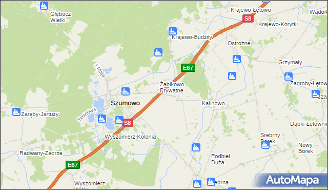 mapa Żabikowo Rządowe, Żabikowo Rządowe na mapie Targeo