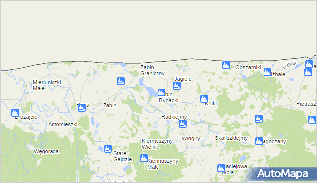 mapa Żabin Rybacki, Żabin Rybacki na mapie Targeo