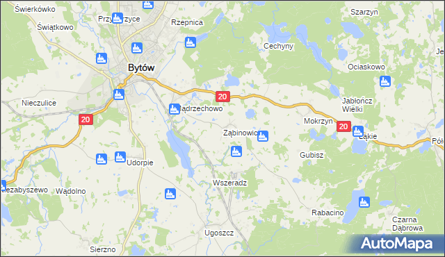 mapa Ząbinowice, Ząbinowice na mapie Targeo