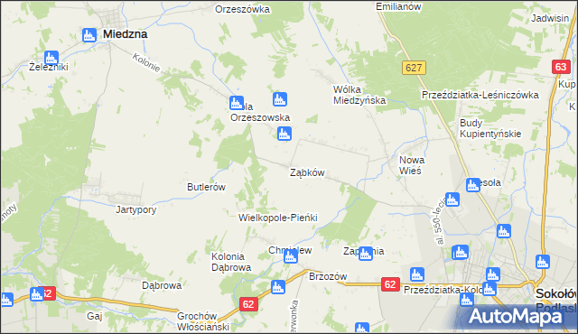 mapa Ząbków, Ząbków na mapie Targeo