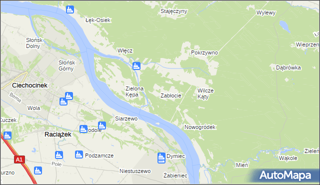 mapa Zabłocie gmina Czernikowo, Zabłocie gmina Czernikowo na mapie Targeo