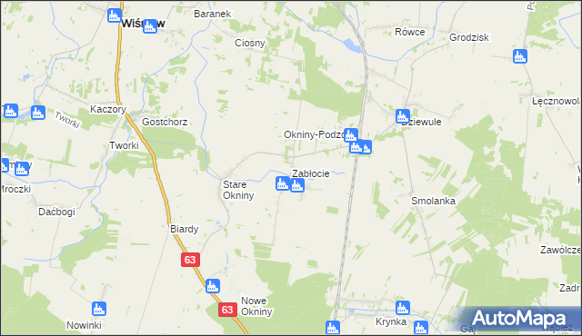 mapa Zabłocie gmina Wiśniew, Zabłocie gmina Wiśniew na mapie Targeo