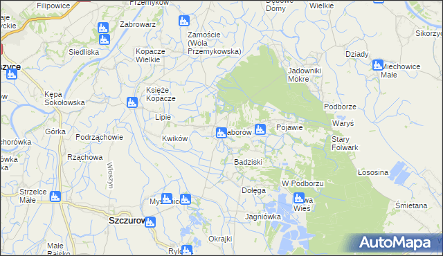 mapa Zaborów gmina Szczurowa, Zaborów gmina Szczurowa na mapie Targeo