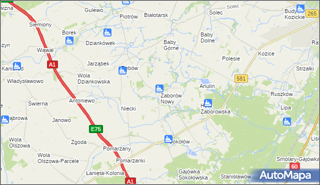 mapa Zaborów Nowy, Zaborów Nowy na mapie Targeo