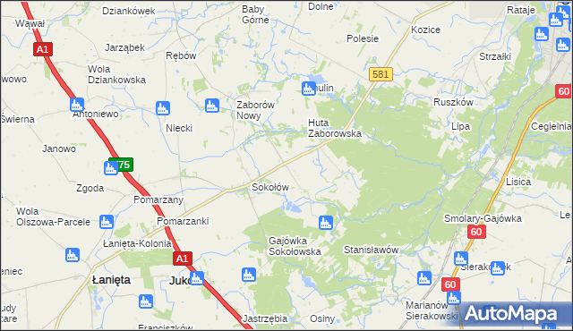 mapa Zaborów Stary, Zaborów Stary na mapie Targeo