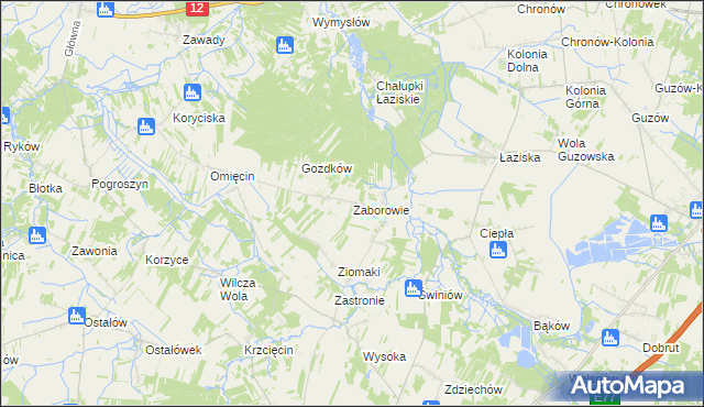 mapa Zaborowie, Zaborowie na mapie Targeo