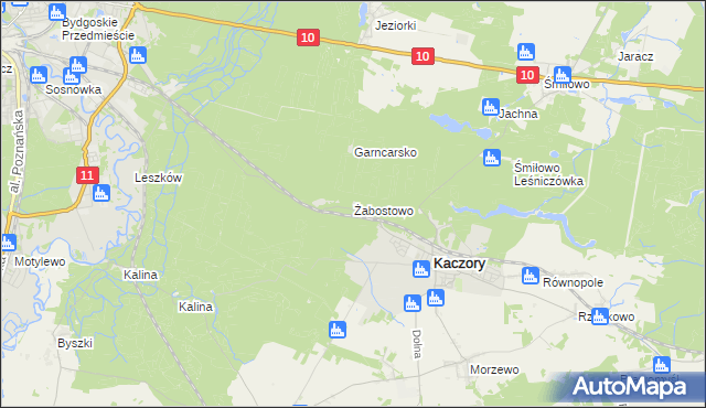 mapa Żabostowo, Żabostowo na mapie Targeo