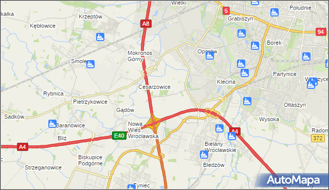 mapa Zabrodzie gmina Kąty Wrocławskie, Zabrodzie gmina Kąty Wrocławskie na mapie Targeo