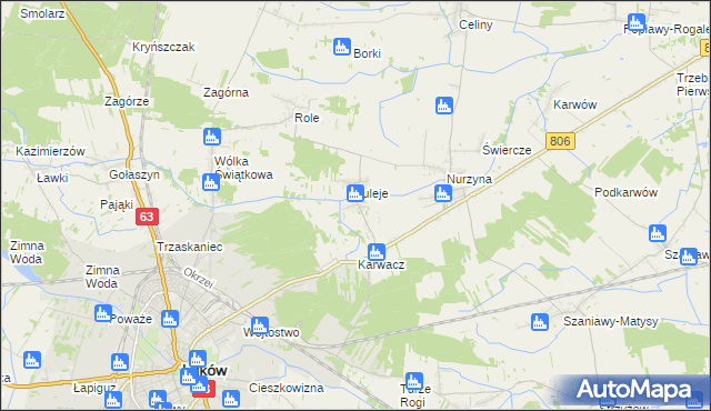 mapa Zabrodzie gmina Łuków, Zabrodzie gmina Łuków na mapie Targeo