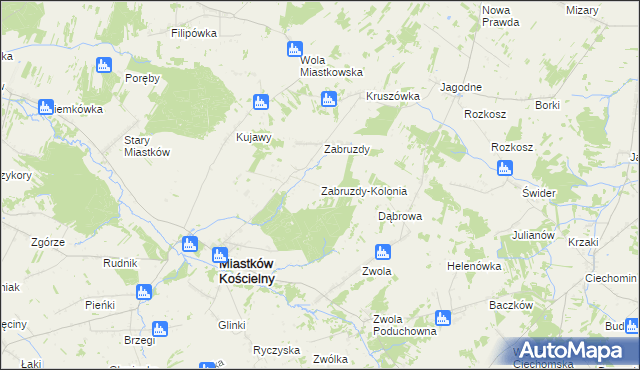 mapa Zabruzdy-Kolonia, Zabruzdy-Kolonia na mapie Targeo