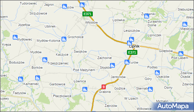 mapa Zachoinie, Zachoinie na mapie Targeo