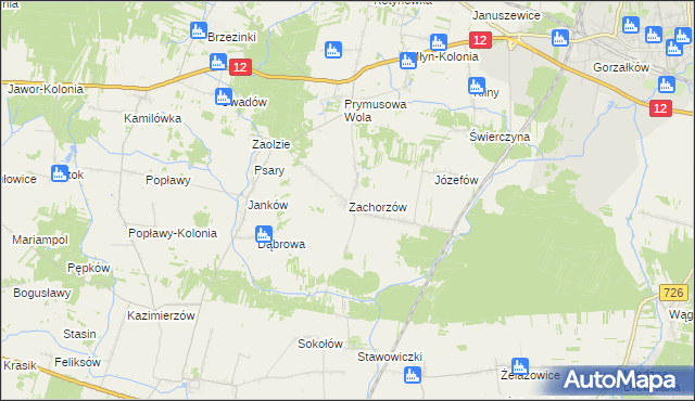 mapa Zachorzów, Zachorzów na mapie Targeo