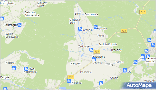 mapa Zadobrze gmina Pionki, Zadobrze gmina Pionki na mapie Targeo