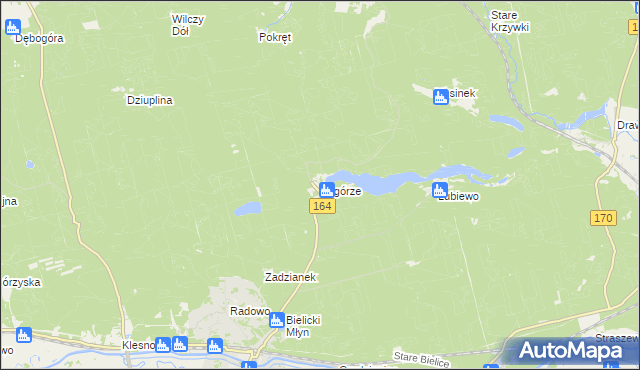 mapa Zagórze gmina Drezdenko, Zagórze gmina Drezdenko na mapie Targeo