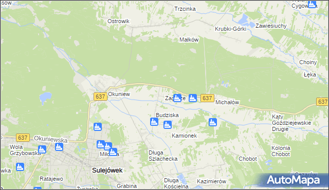 mapa Zagórze gmina Halinów, Zagórze gmina Halinów na mapie Targeo