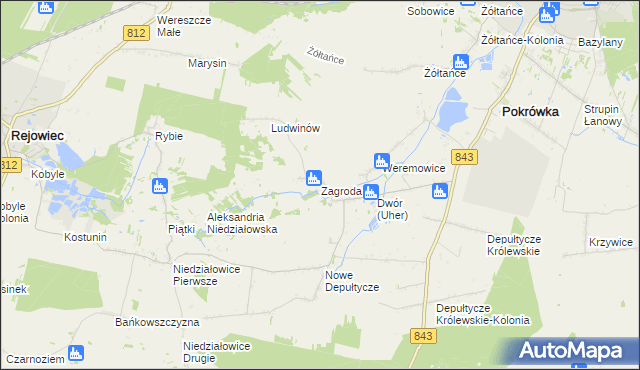 mapa Zagroda gmina Chełm, Zagroda gmina Chełm na mapie Targeo