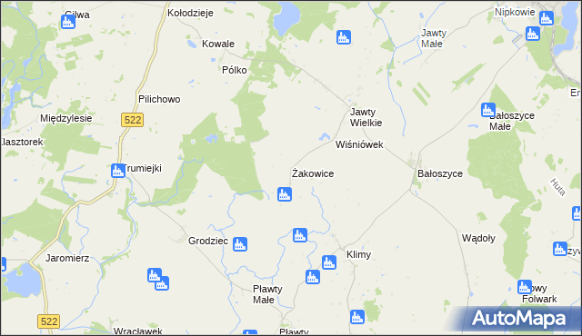 mapa Żakowice gmina Susz, Żakowice gmina Susz na mapie Targeo