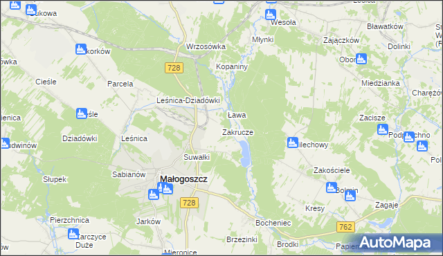 mapa Zakrucze, Zakrucze na mapie Targeo