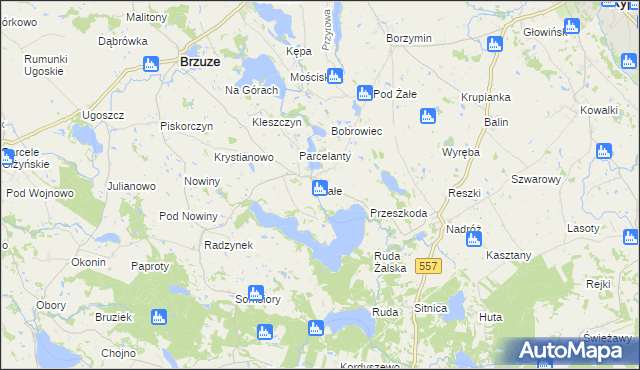 mapa Żałe, Żałe na mapie Targeo