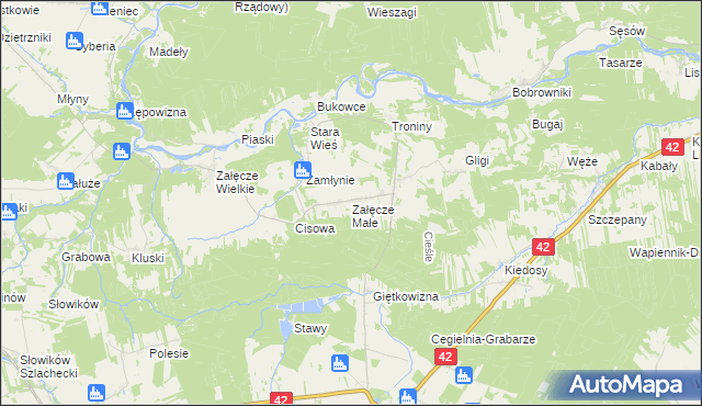 mapa Załęcze Małe, Załęcze Małe na mapie Targeo