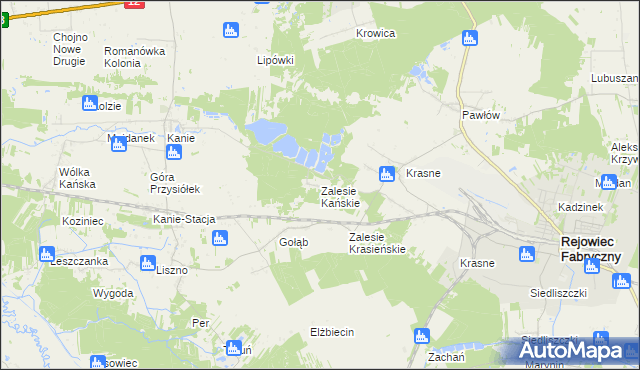 mapa Zalesie Kańskie, Zalesie Kańskie na mapie Targeo