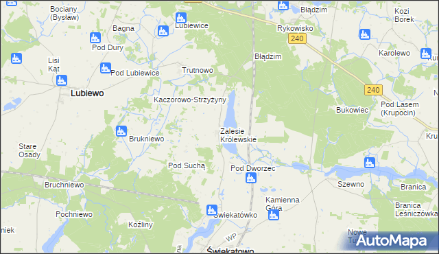 mapa Zalesie Królewskie, Zalesie Królewskie na mapie Targeo