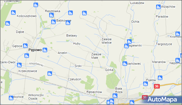 mapa Zalesie Małe, Zalesie Małe na mapie Targeo