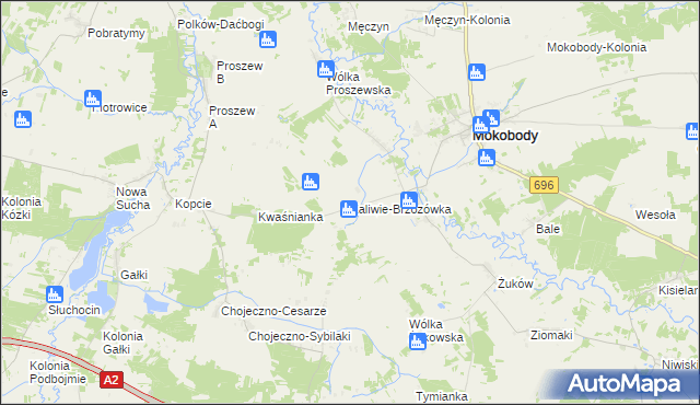 mapa Zaliwie-Brzozówka, Zaliwie-Brzozówka na mapie Targeo