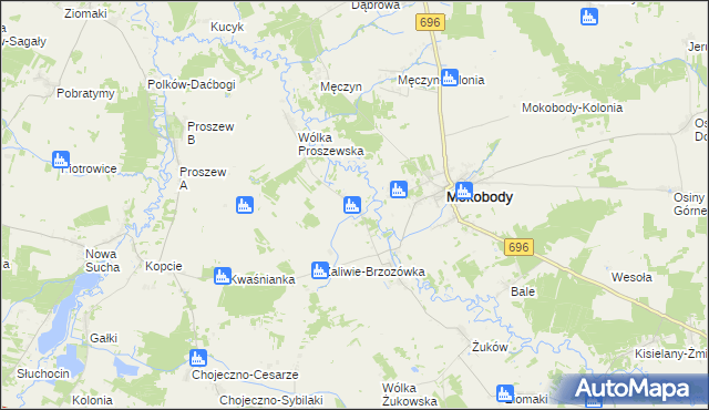 mapa Zaliwie-Szpinki, Zaliwie-Szpinki na mapie Targeo