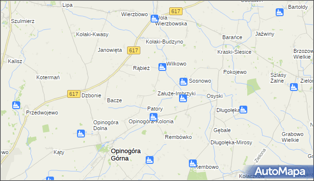 mapa Załuże-Imbrzyki, Załuże-Imbrzyki na mapie Targeo