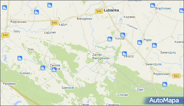 mapa Zamek Bierzgłowski, Zamek Bierzgłowski na mapie Targeo