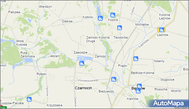 mapa Zamość gmina Czarnocin, Zamość gmina Czarnocin na mapie Targeo