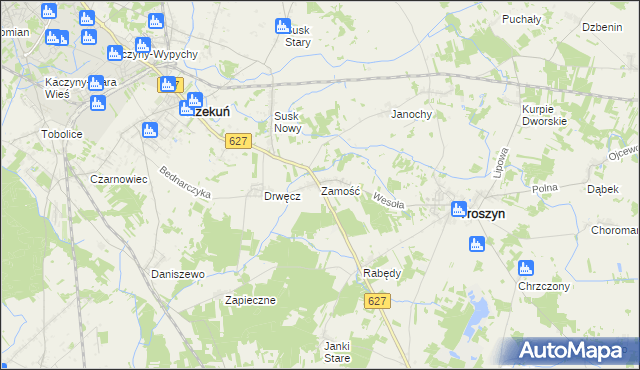 mapa Zamość gmina Troszyn, Zamość gmina Troszyn na mapie Targeo