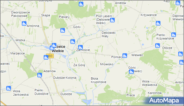 mapa Zamoście-Kolonia, Zamoście-Kolonia na mapie Targeo