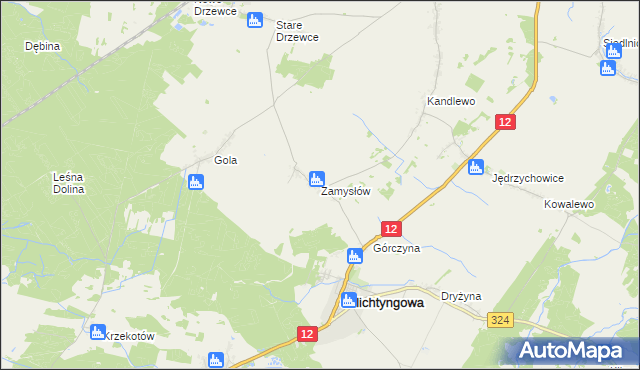 mapa Zamysłów, Zamysłów na mapie Targeo