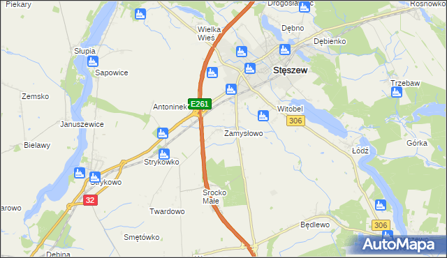 mapa Zamysłowo, Zamysłowo na mapie Targeo