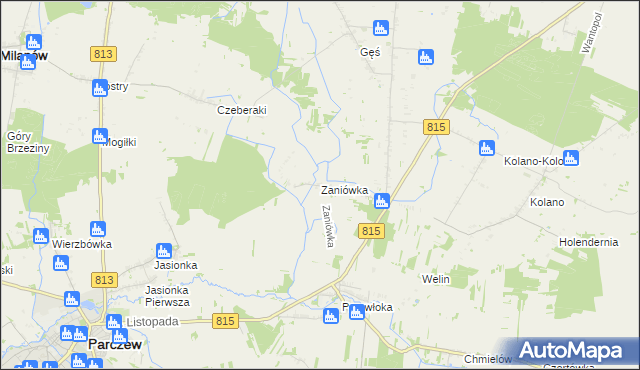 mapa Zaniówka, Zaniówka na mapie Targeo