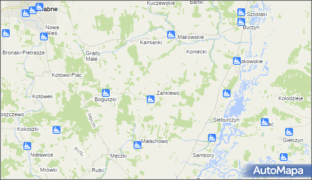 mapa Zanklewo, Zanklewo na mapie Targeo