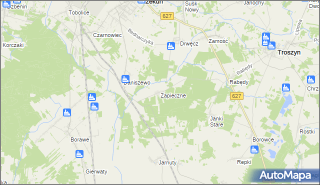 mapa Zapieczne, Zapieczne na mapie Targeo