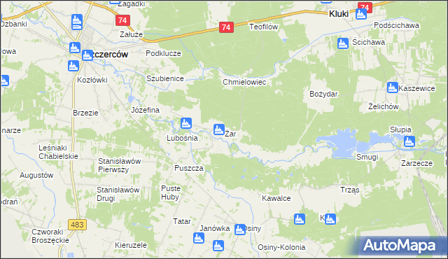 mapa Żar, Żar na mapie Targeo