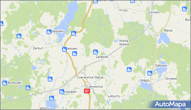 mapa Zarębiec, Zarębiec na mapie Targeo